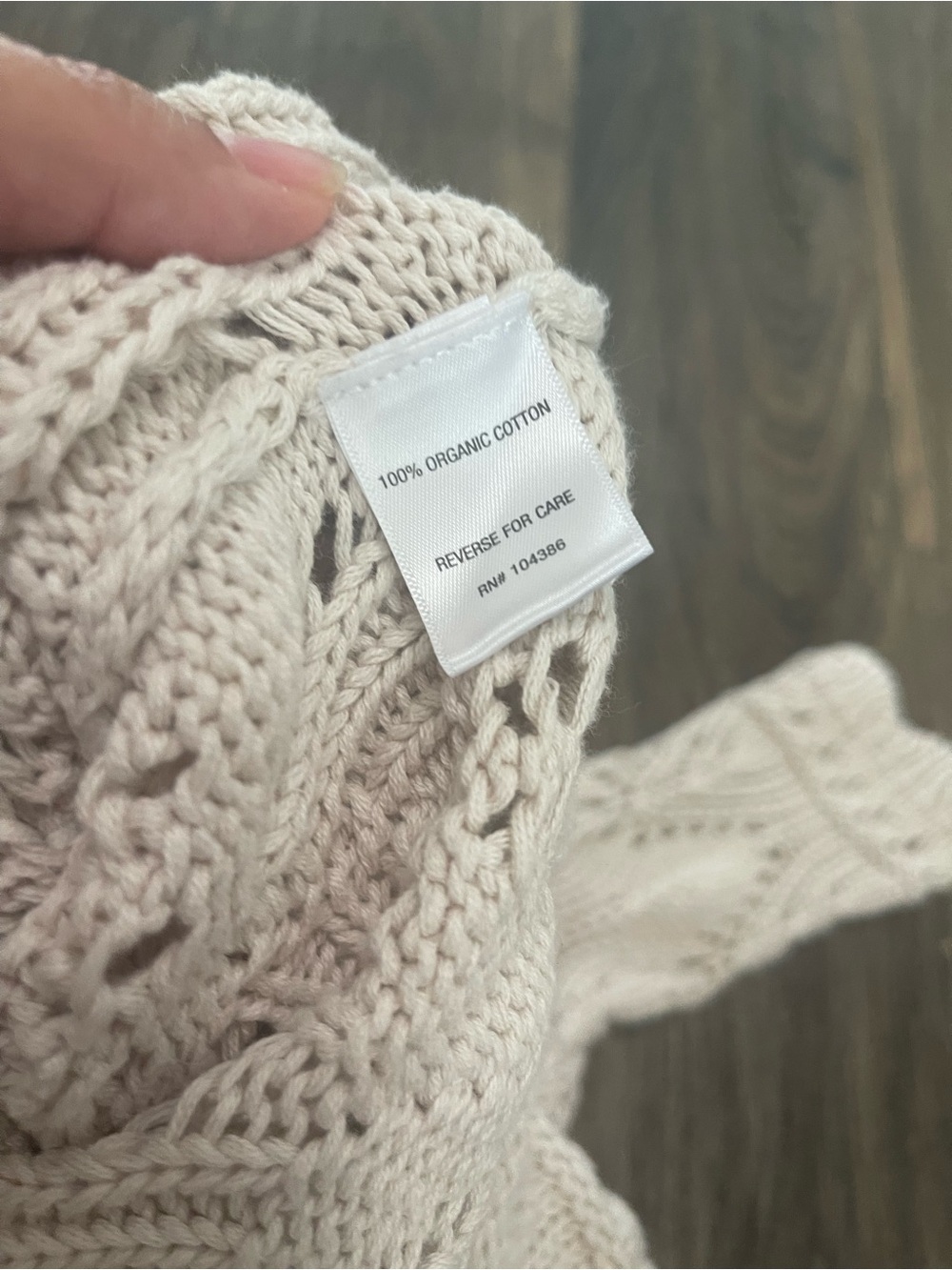 Garnet Hill 100% Organic Cotton Crochet Knit - Picture 5 of 16